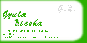 gyula micska business card